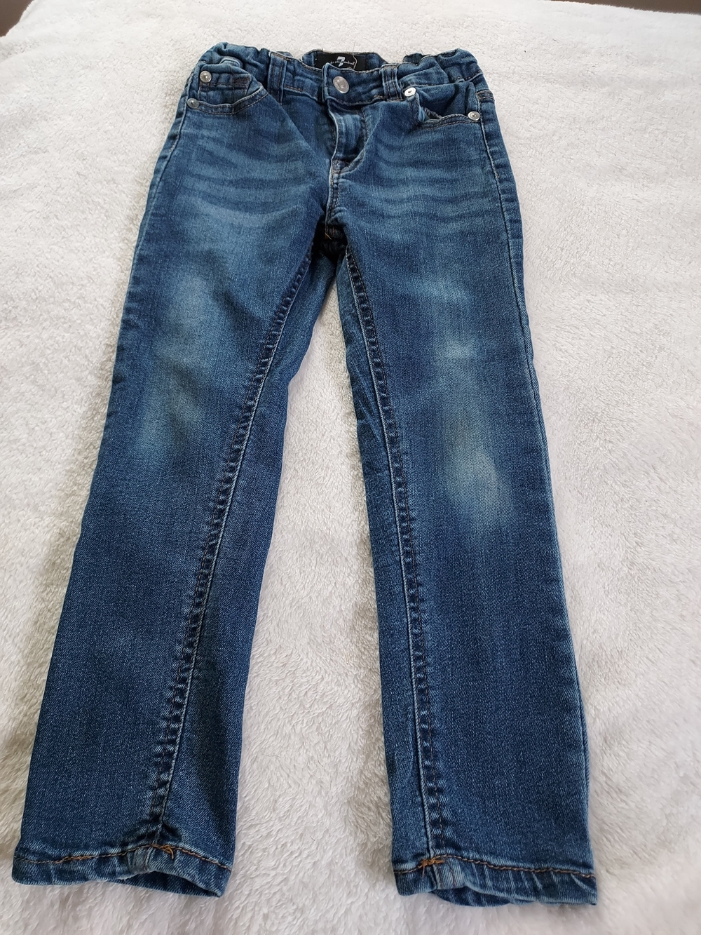 7 For All Mankind Blue Kids Adjustable Denim Jeans Classic Durable Western 4T